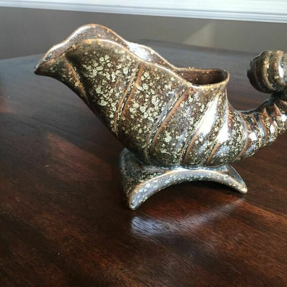 - Art Pottery Cornucopia Vase or Planter - Picture 3 of 8